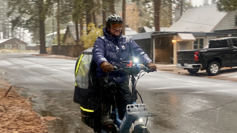 we had no hesitation wearing the patagonia jackson glacier to bike...