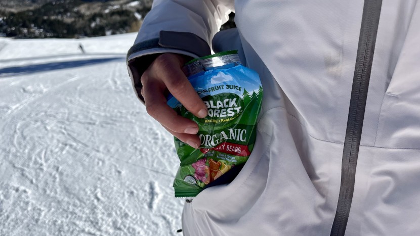 it's essential to have storage for chairlift snacks.